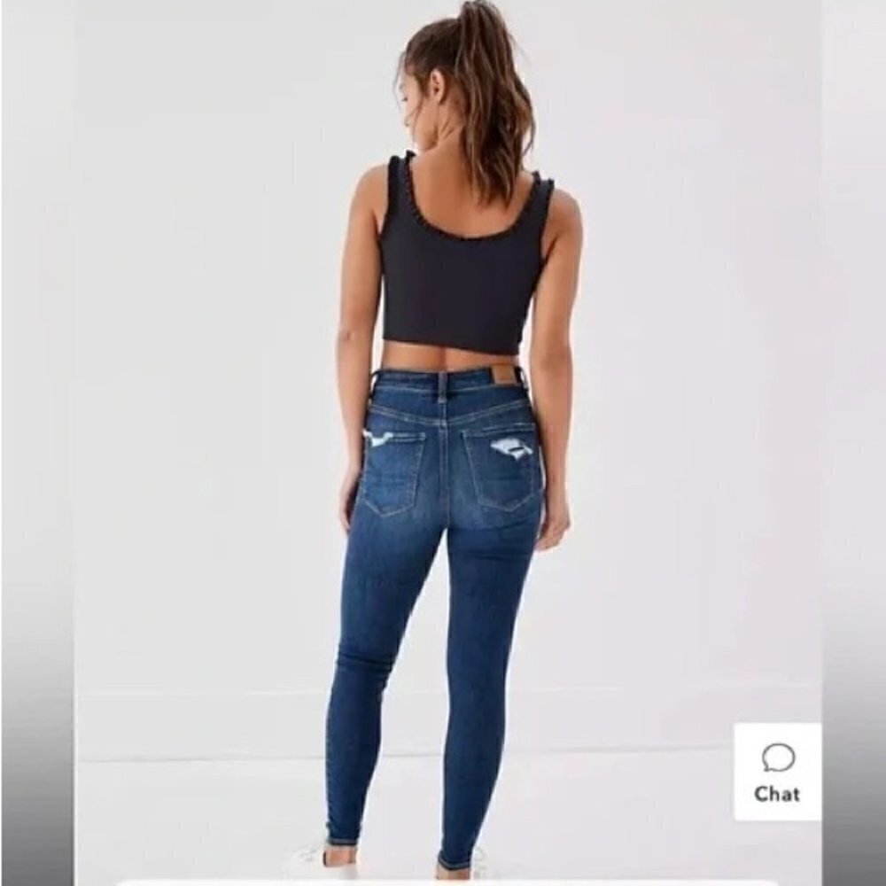 SOLD NWT American Eagle Ne(x)t Level Patched High V-Rise jegging,  Sz 4 Short - Picture 4 of 15